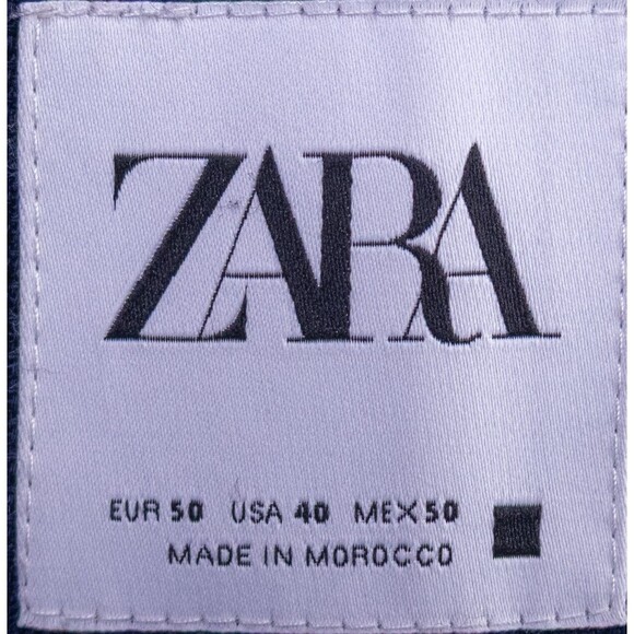 Zara Blazer Mens Sz 40 Solid Blue 3-Button Sport Coat Jacket Blazer WOOL - Picture 10 of 15